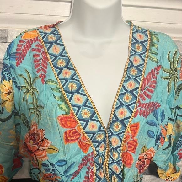 Cupshe Women’s Blue Tropical Dolman Sleeve Mini Dress – Size S (NWT) - Picture 5 of 9